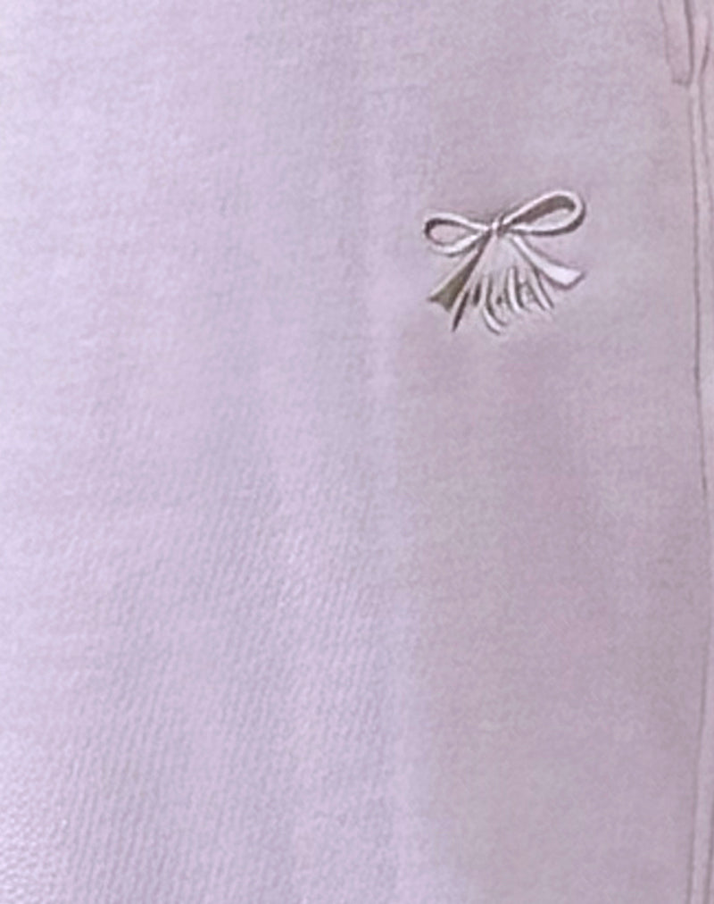 Em Jogger in Violet Grey with Bow Embroidery