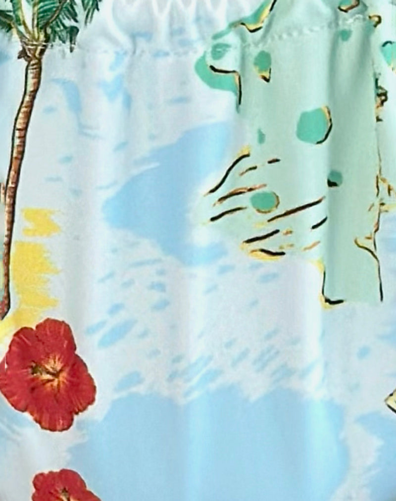 Leyna Bikini Bottom in Bali Blue with Beads