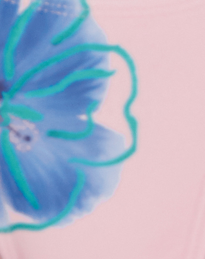 Lentra Bikini Bottom in Pink and Blue Watercolour Flower