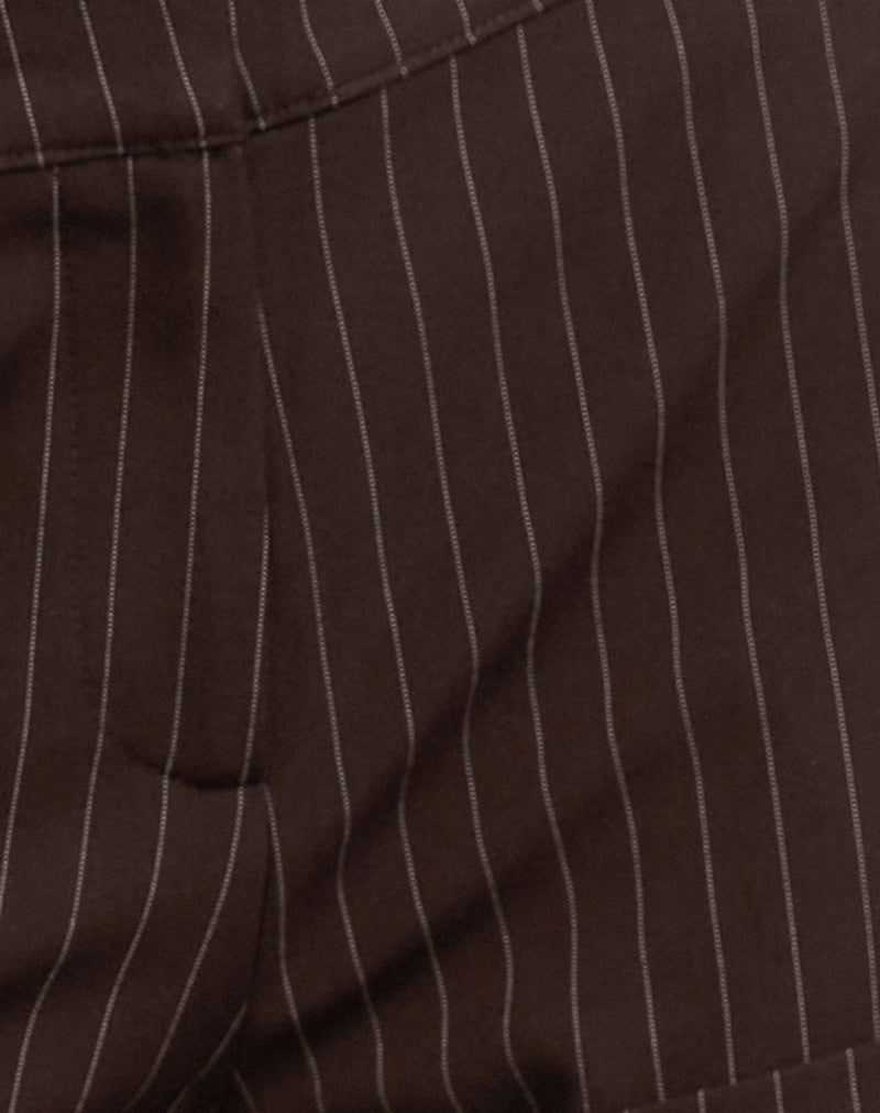 Wiluta Shorts in Tailoring Dark Brown Pinstripe
