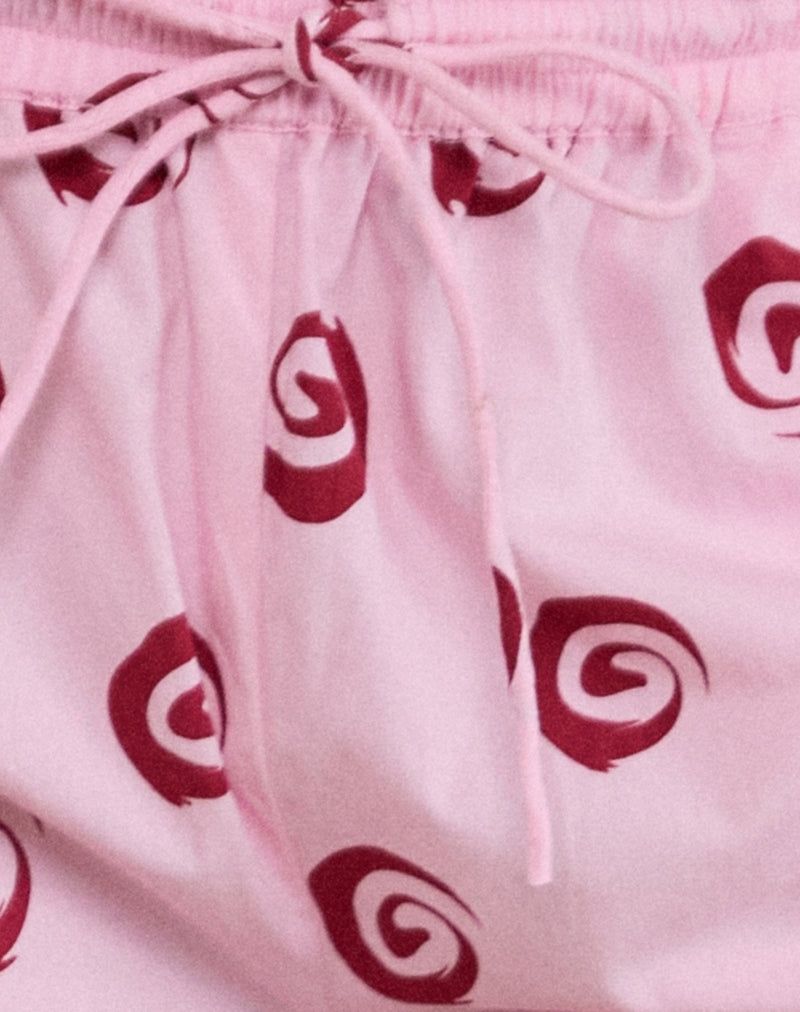 Wasic Wide Leg Trouser in Swirl Pink