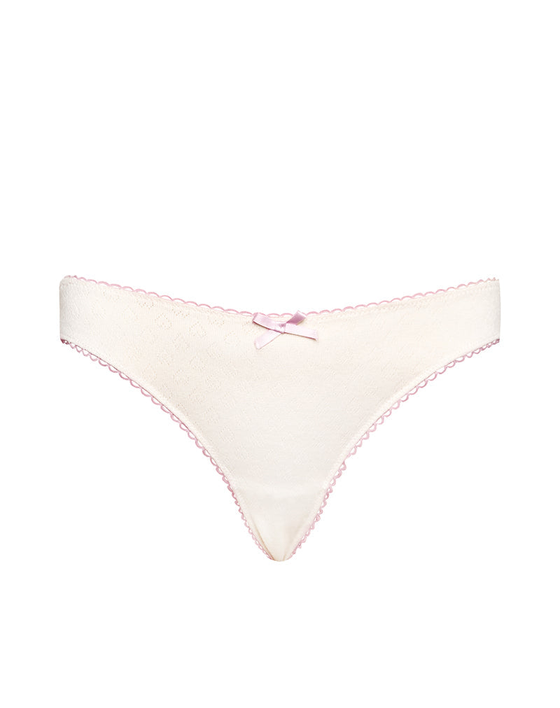 Yinis Knicker in Pointelle Ivory with Bow