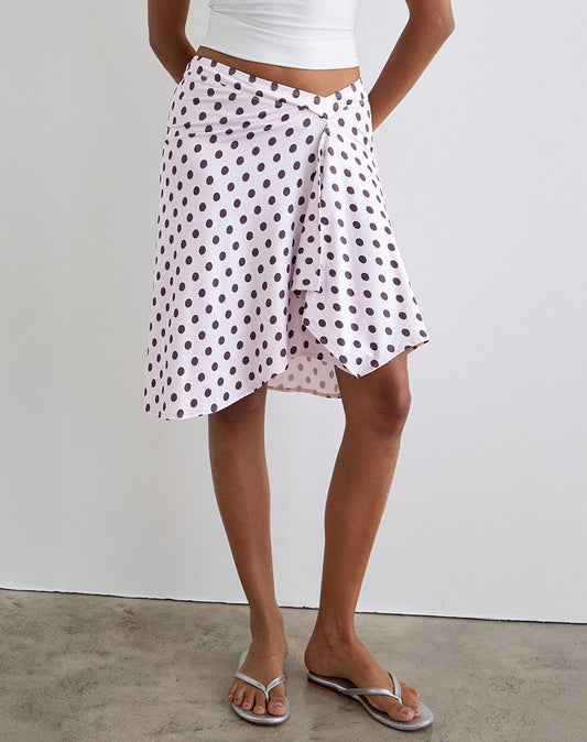 Esmeray Midi Skirt in Retro Polka Dot