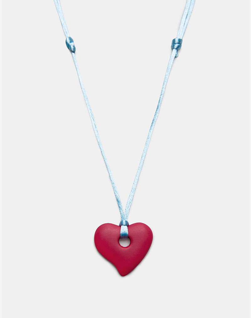 Heart Necklace in Resin Red